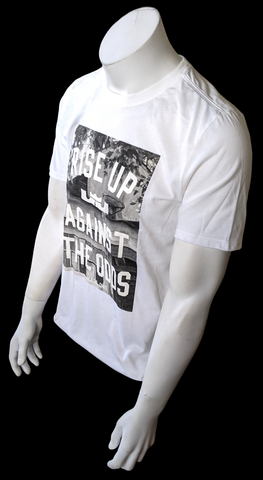 Men's Lebron James Rise Up Against The Odds Akron Ohio White Shirt Size Medium