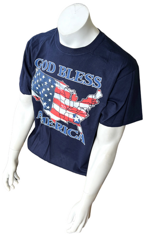 Fruit Of The Loom God Bless America Georgia USA Flag Graphic Shirt Size Large