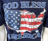 Fruit Of The Loom God Bless America Florida USA Flag Graphic Shirt Size Large
