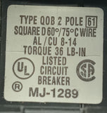 Square D QOB230 2 Pole Tandem Circuit Breaker 30A 120-240VAC 1 PH Bolt-On