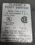Linemaster Switch 78SH1 Classic II Foot Switch 20A 1HP 125-250VAC