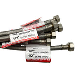 Lot of (6) Fluidmaster B3F20 Stainless Steel Faucet Connector 1/2" x 1/2" x 20"
