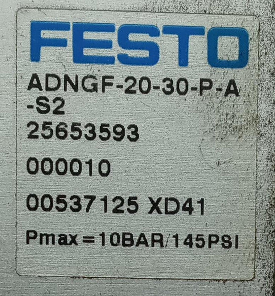 Festo ADNGF-20-30-P-A-S2 Compact Air Cylinder 145PSI Max Pressure ...