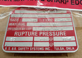 BS&B Safety 73235  2" Rupture Pressure Disc Type RLS 97 PSIG @ 72°F