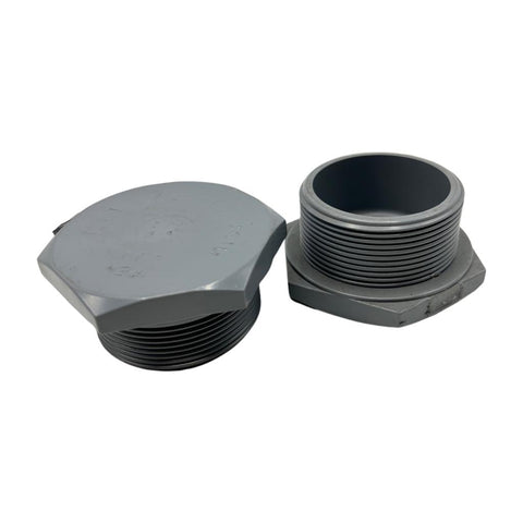 Lot of (2) IDEX 2" SCH80 Threaded Cap ASTM CPVC