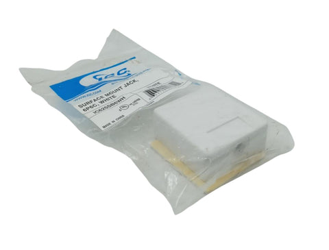 ICC IC625SB6WH Surface Mount Jack 6P6C - Ivory