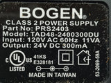 Bogen PRS2403 Class 2 Power Supply 120VAC 60HZ 11VA 24VDC Out 300mA