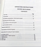 Barco RCVDS 400 S-QUAD Operating & Instruction Manual