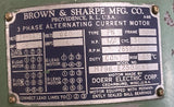 Brown & Sharpe Blower Dust Collector 1/4 HP 3450 RPM 220/440V 3 Phase