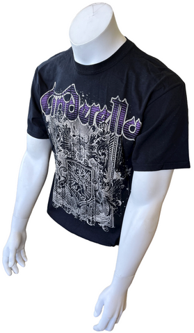 Gildan Men's Cinderella Band Graphic Black Short Sleeve Shirt Size Medium