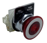 Square D 9001KA-1 Push Pull Red Push Button Switch Start / Stop Series H
