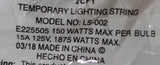 Husky LS-002 Temporary Caged String Work Lights 50ft. 5 Caged Bulbs 150W Max