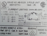 Allen-Bradley 1489-A3D150 Ser. A Miniature Circuit Breaker 3 Pole 15A 480Y/277V