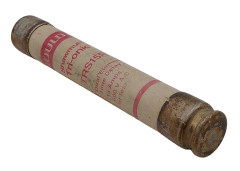 Lot of (3) Gould TRS15R Tri-onic Time Delay Fuse 15A 600VAC