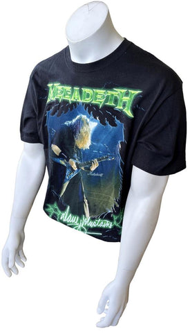 Anvil Men's Megadeth Dave Mustaine Graphic Black Short Sleeve Shirt Size Large