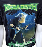 Anvil Men's Megadeth Dave Mustaine Graphic Black Short Sleeve Shirt Size Large