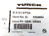 Turck B 8151-0/PG9 Circular M12 Female Socket Connector 5-Position 4A 125V IP67