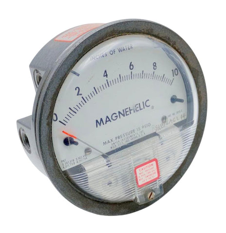 Dwyer Magnehelic 2010C Differential Pressure Gauge 0-10 Inch Of Water 15PSI Max