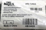 Nitra Pneumatic AM-54GS Gasket & Screw Set For AM-54 Series Manifolds -Pack of 6