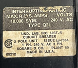 Square D Q2L2150 Circuit Breaker 150A 240VAC 2-Pole - SOLD AS IS