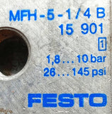 Festo MFH-5-1/4B Solenoid Valve 145 PSI 24VDC 15 901