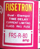 Lot of (2) Fusetron FRS-R-80 Dual-Element Time Delay Class RK5 Fuse 80A 600VAC