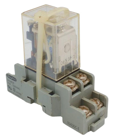 Lot of (2) Dayton 2A582E Relay Socket W/ Omron LY2 Relay10A 300VAC