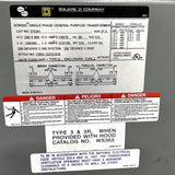 Square D 37S3H 37.5 KVA Transformer Dry Type 240 X 480V to 120/240V 1 Phase