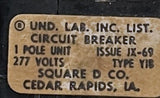 Square D Y1B120 1-Pole Circuit Breaker 20A 277V Single Phase Bolt-On Mount
