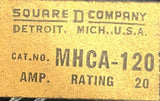 Square D MHCA-120 2 Pole Circuit Breaker 20A 120V Plug-In