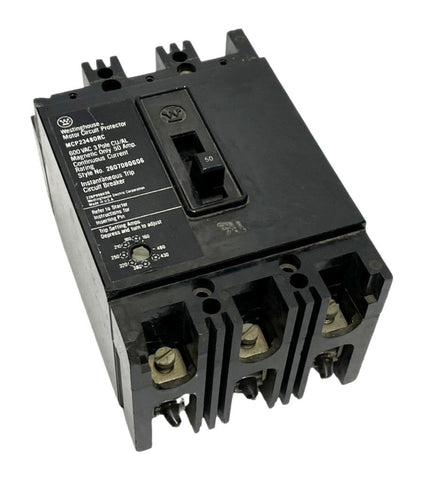 Lot of (2) Westinghouse MCP23480RC 3-Pole Instantaneous Circuit Breaker 50A 600V
