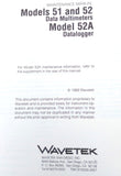 Wavetek Models 51 / 52  Data Multimeter & 52A Datalogger Mainteneance Manual