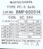 Matsushita BMP650514 Type PC-5 Contactor 24VDC Coil 220V 3A