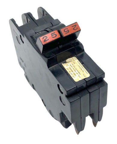 Federal Pacific Electric NC225 2 Pole Circuit Breaker 25A 120/240VAC Plug-In