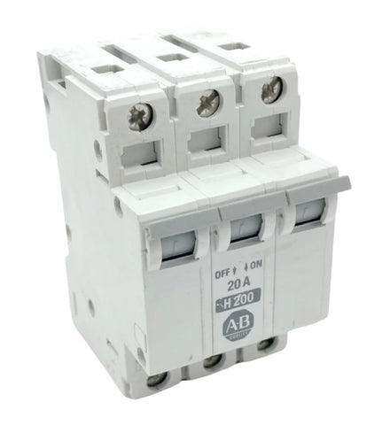 Allen-Bradley 1492-CB3H200 Ser. B Circuit Breaker 3-Pole 20A 480VAC DIN-Rail