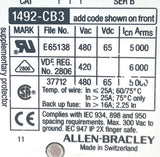 Allen-Bradley 1492-CB2H040 Circuit Breaker 2-Pole 4A 277/480V DIN Rail Mount