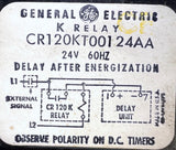 General Electric CR120KT00124AA Ser. K Electric Time Delay Relay 24V 60HZ