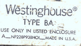 Westinghouse BA2020 2-Pole Circuit Breaker 20A 120/240VAC 1 PH Plug-In