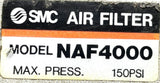 SMC NAF4000 Pneumatic Air Filter 1/2" NPT 150 PSI Max Pressure