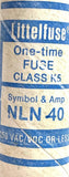 Lot of (2) Littelfuse NLN 40 Class K5 One-Time Electrical Fuse 40A 250V AC/DC