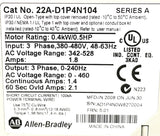 Allen-Bradley 22A-D1P4N104 PowerFlex 4 Adjustable AC Drive 0.4kW/0.5HP 480V 3PH