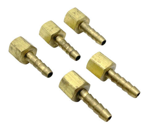 Lot of (5) Coilhose FR0404 1/4" x 1/4" FPT Rigid Brass Female Hose Barb Fitting