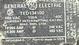 General Electric TED134100 3-Pole Circuit Breaker 100A 480VAC