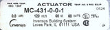 Invensys MC-431-0-0-1 2-Position Damper Actuator 0.8A 120V 60HZ 50W 136°F Temp.