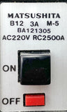 Matsushita BA121305 Circuit Breaker Single Pole 3.0 Amp 220 VAC