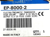 Johnson Controls EP-8000-2 Electro-Pneumatic Transducer 0-10 Volts in .5-19 out