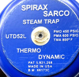 Spirax Sarco UTD52L Cool Blue Thermo-Dynamic Steam Trap 3.5-450PSI 800°F Max