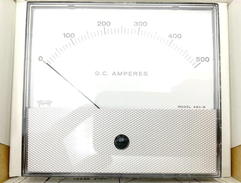 Tripplett 420-G Ammeter 0-500 DC Amperes Panel Meter 0-1000DCMV