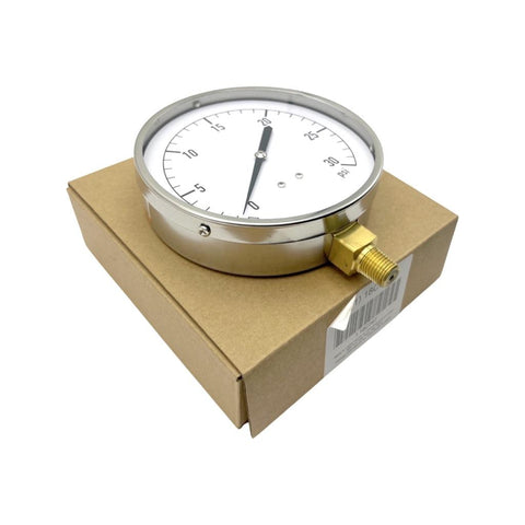 Zoro Select 18C747 Pressure Gauge 0-30 PSI Stainless Steel Brass Fitting