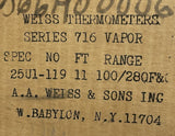 Weiss Thermometer Series 716 Vapor Thermometer 100-280°F 40-135°C